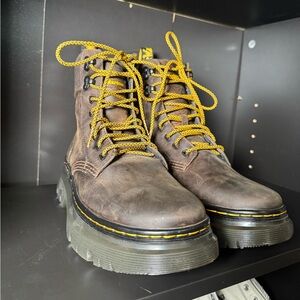Dr. Martens Brown Tarik Boots with Yellow Laces